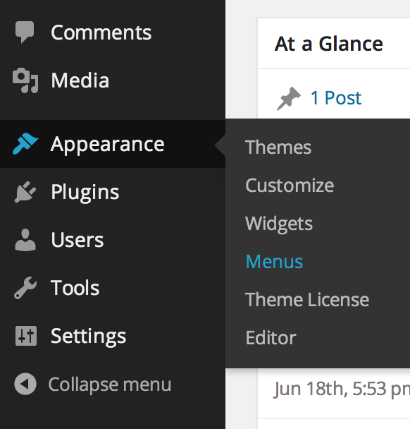 Mengganti nama item menu di WordPress.