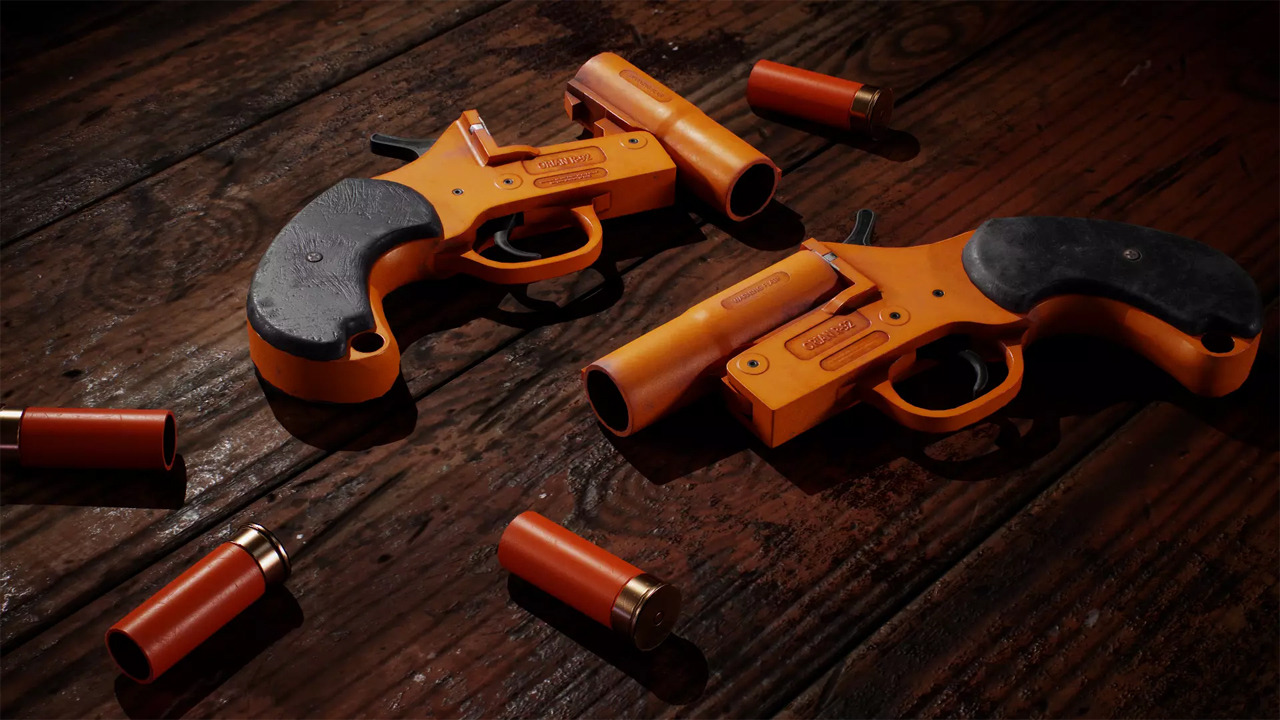 Model 3D Flare Gun dengan Kerang.